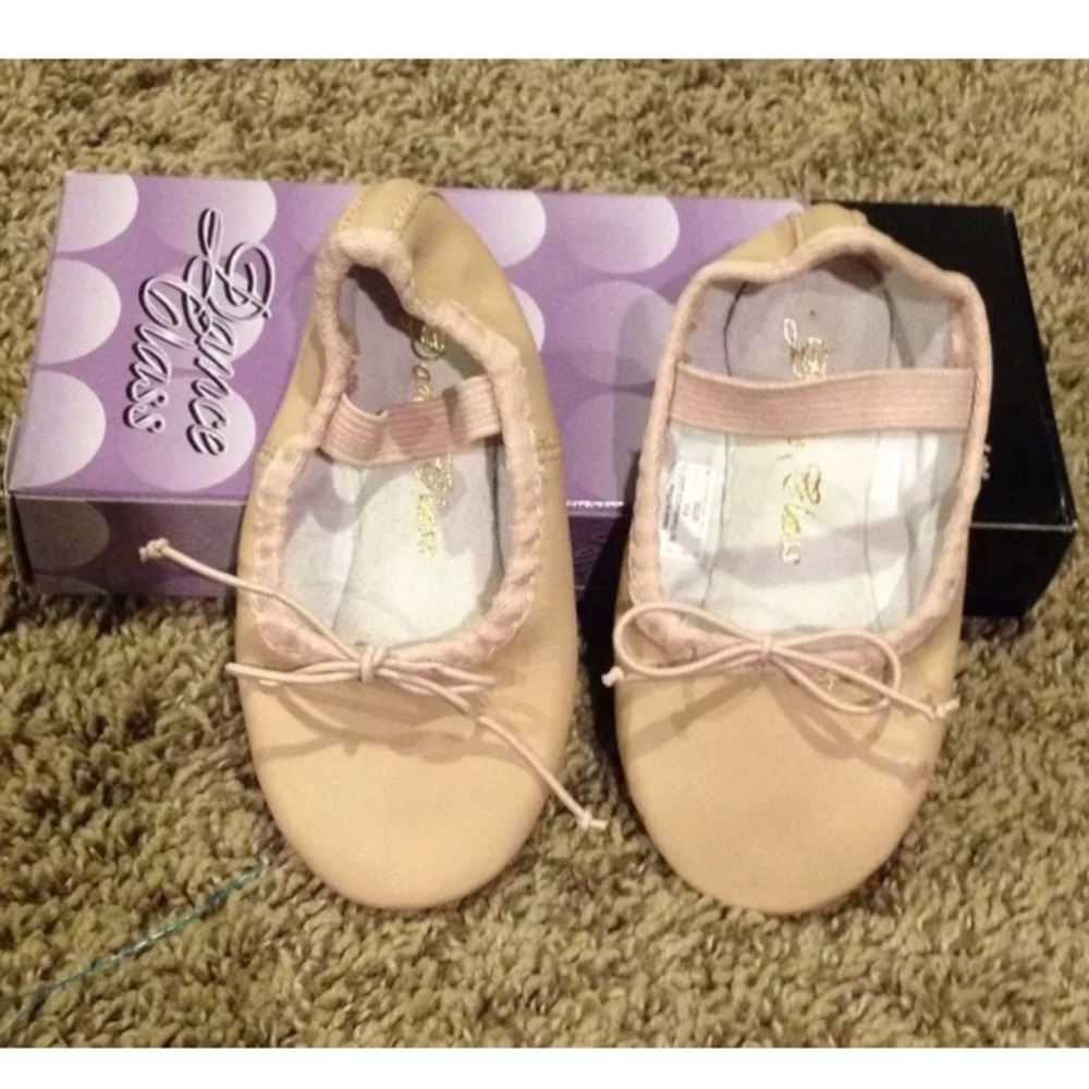 Adult Sizes 6.5-10 Ballet Pink Leather Full Sole Ballet Slippers Shoes NIB
